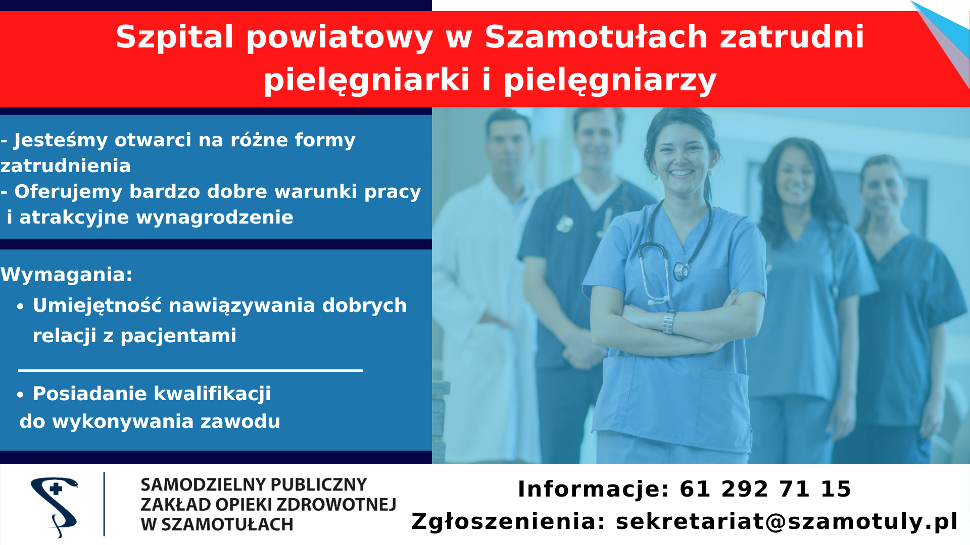 Zdjęcie: Zatrudnimy Pielęgniarki i Pielęgniarzy